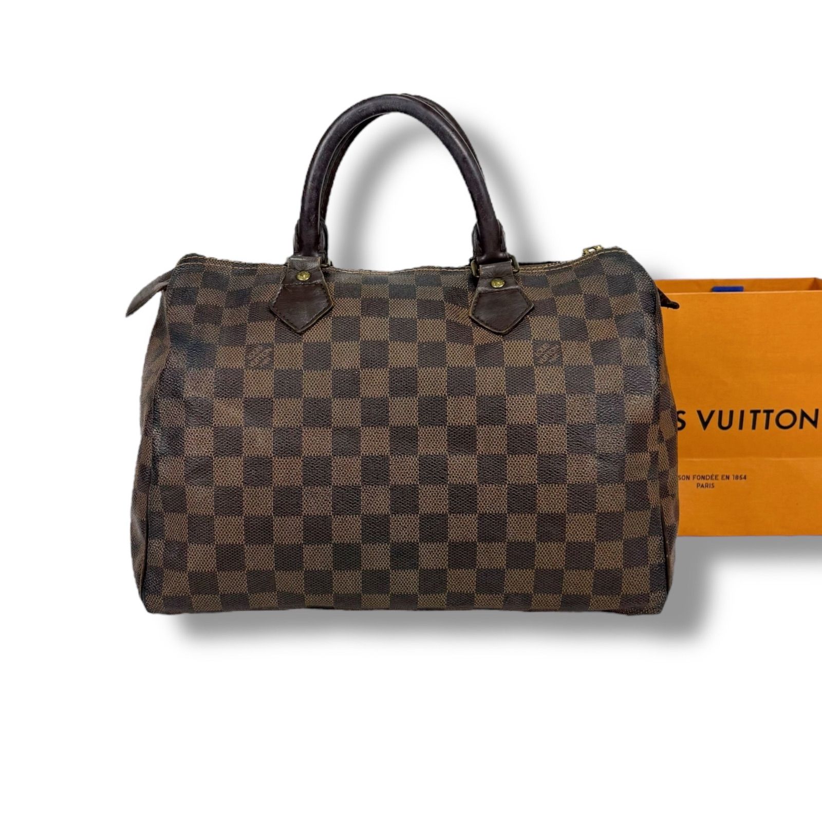 ルイヴィトン　ダミエ　スピーディ30　ミニボストン　バッグ　ブラウン　4703 ルイヴィトン LOUIS VUITTON スピーディ30 ダミエレザー