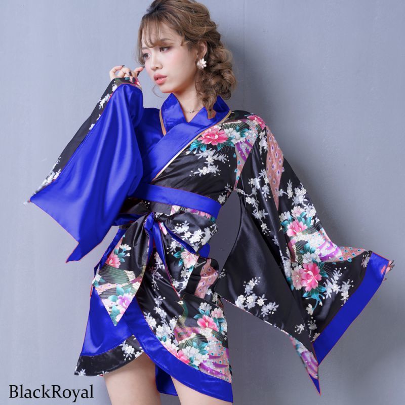 LoveRich ラブリッチ 【8カラー】ツートンカラー孔雀和柄着物