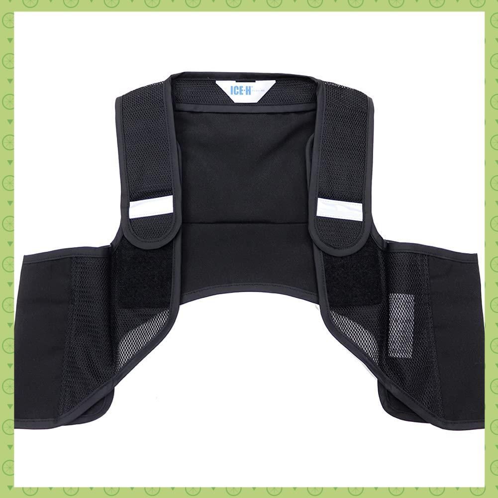赤城工業株式会社 熱中症対策グッズ 冷却ベスト アイスハーネス 男女兼用 保冷剤3個付き ブラック×ブラック M-Lサイズ 赤城工業株式会社 熱中症対策グッズ 冷却ベスト アイスハーネス 男女