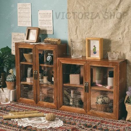 【アンティーク】飾り棚　レトロ　インテリア コレクションラック キャビネット 小型 木製 ラック 棚 収納