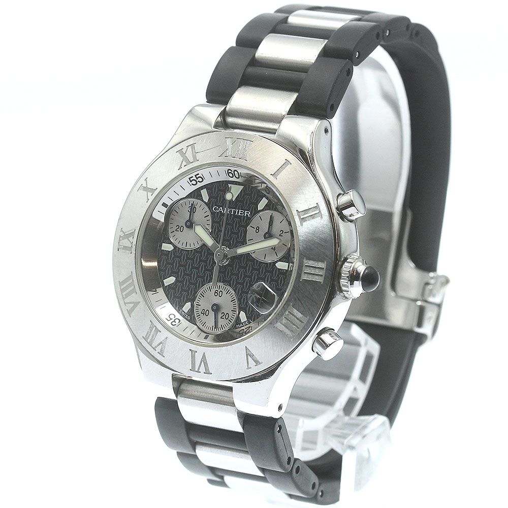 カルティエ CARTIER W10125U2 クロノスカフ デイト クォーツ