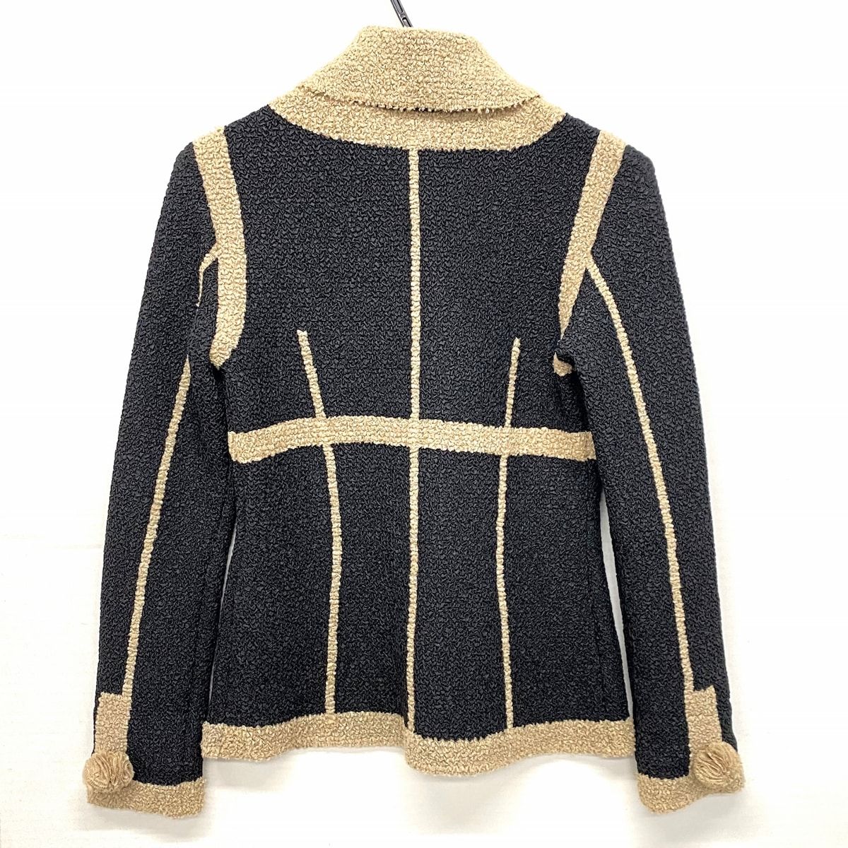NOKO OHNO(ノコオーノ) ジャケット サイズ38 M レディース美品 - 黒×ベージュ 長袖/フラワー