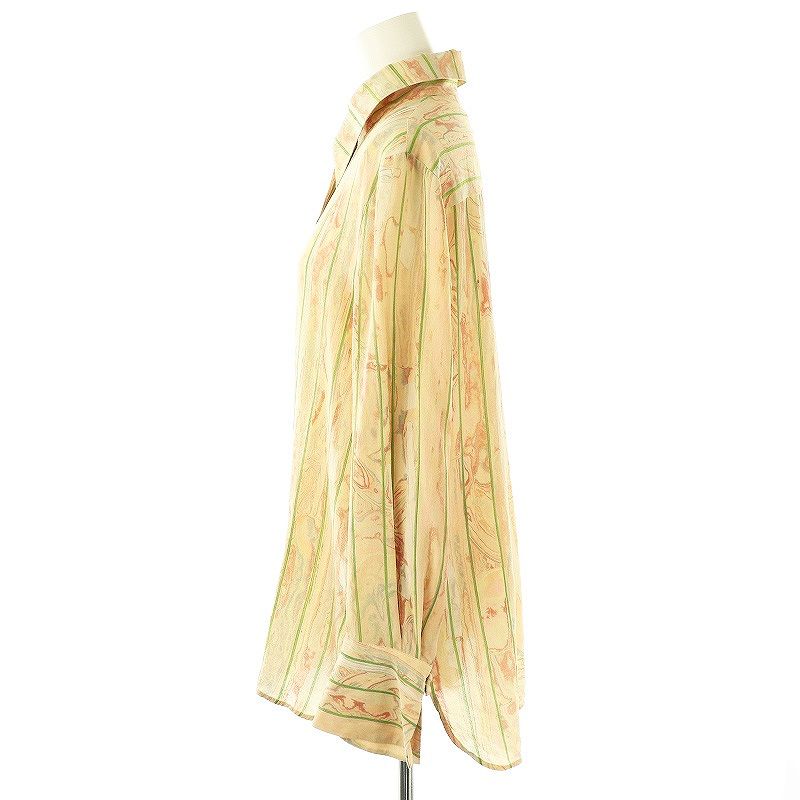 マメクロゴウチ Mame Kurogouchi 22PS Marble Print Silk Shirt