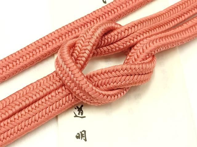 平和屋着物● 上 有職組紐道明 帯締め 冠組 甚三紅色 宮内庁御用 国立博物館御用 東京芸術大学御用 AABB3734ay