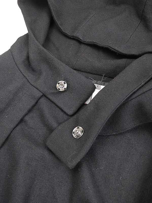 YOHJI YAMAMOTO プリュスノアールウールフーデッドポンチョ YOHJI YAMAMOTO プリュスノアールウールフーデッドポンチョ