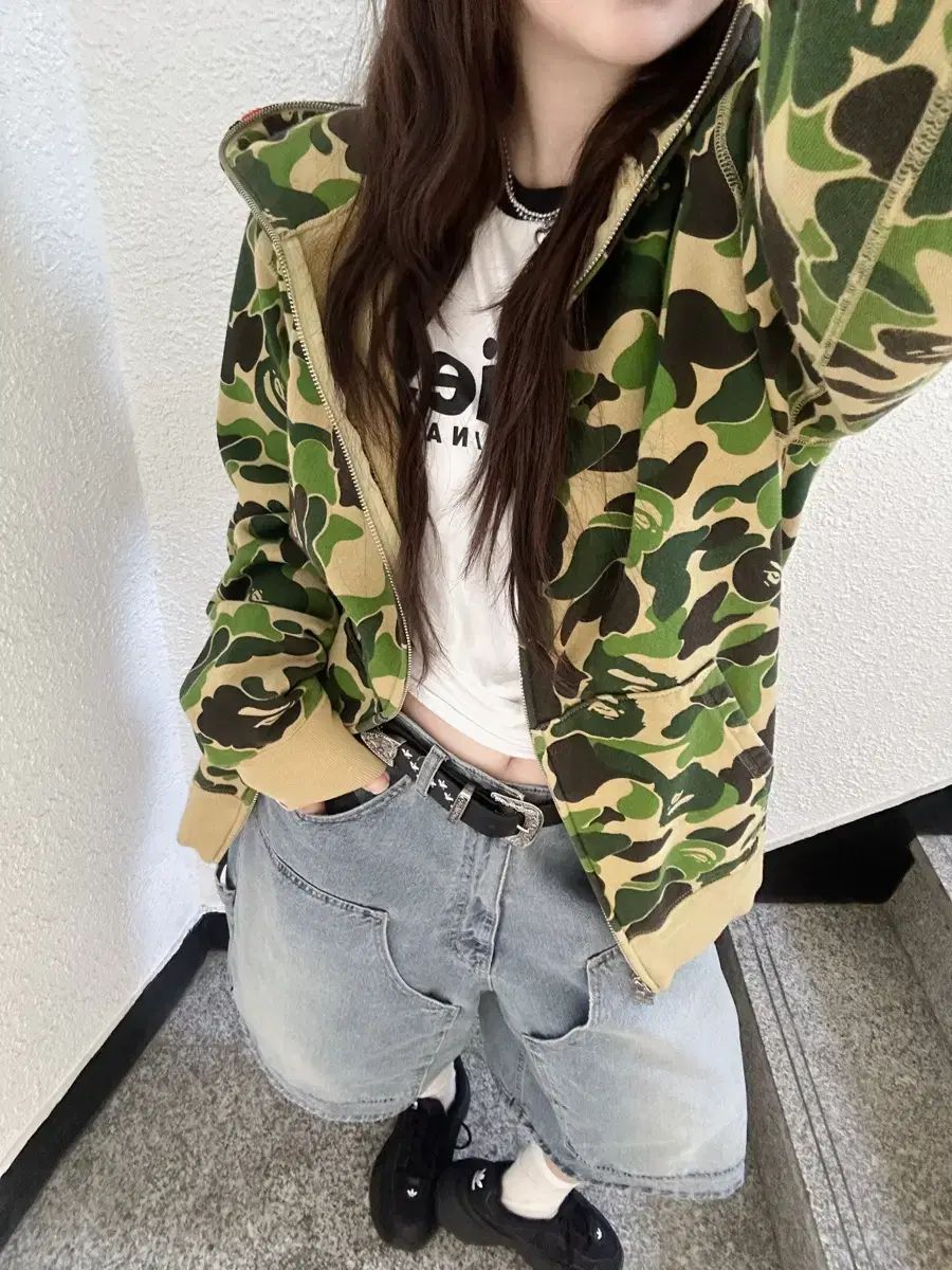 極美品✨ アベイシングエイプ 迷彩 パーカー Lサイズ ダブルジップ