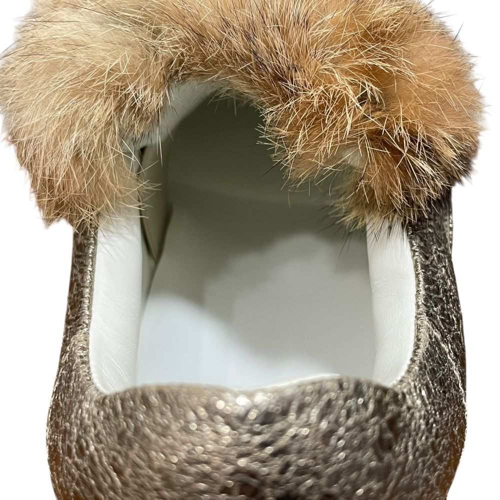 美品 MONCLER モンクレール ラビットファー スリッポン スニーカー 37  