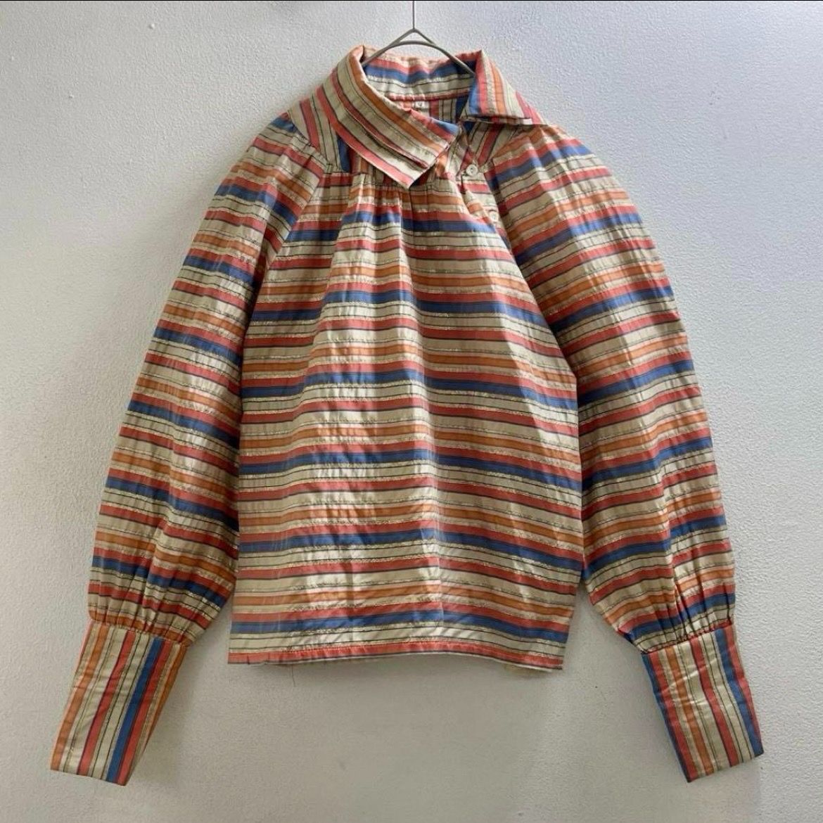 ヨーロッパ 80s ヴィンテージ ブラウス 変形 シャツ ユーロ ビンテージ