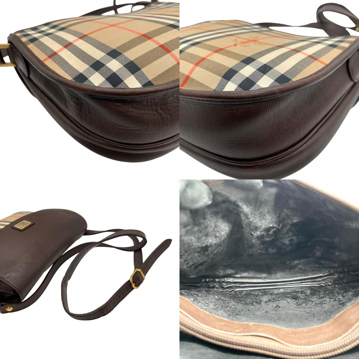 バーバリー ショルダーバッグ ブラウン 男女兼用 革 バーバリー