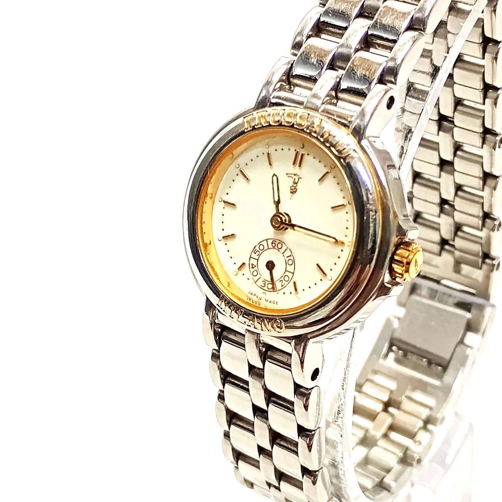 稼働品】 TRUSSARDI トラサルディ 腕時計 TR－7006 3針 ラウンド 