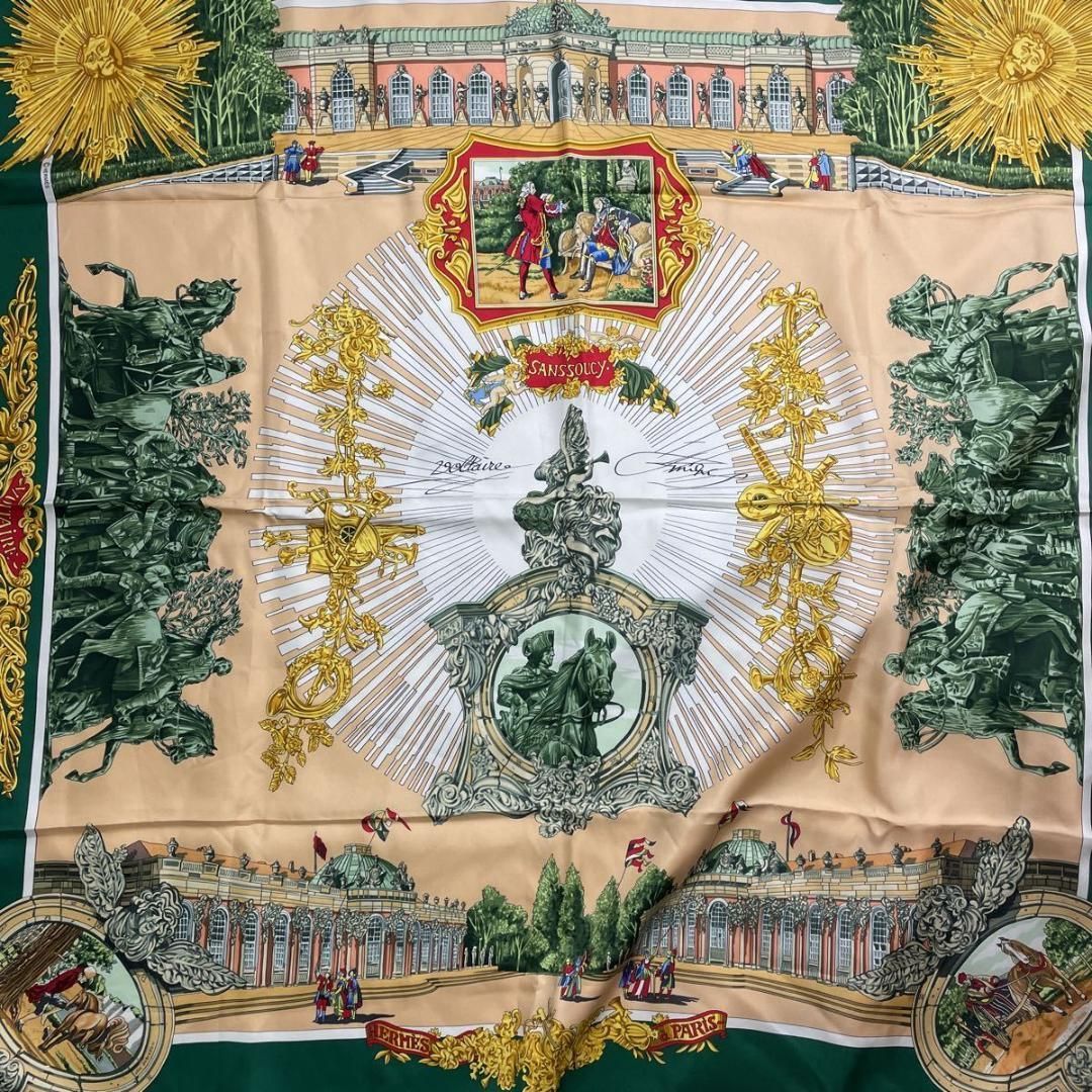 エルメス カレ90 GRAND THE ATRE NOUVEAU ネイビー エルメス カレ90 GRAND THE ATRE NOUVEAU ネイビー