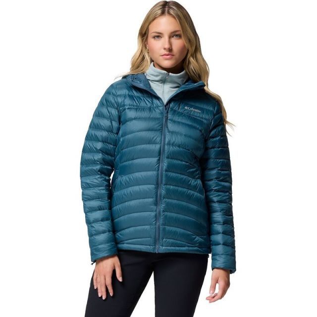 送料無料 コロンビア レディース ジャケット ブルゾン アウター Corelite Down Hooded Jacket - Women s Everblue
