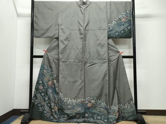 平和屋着物●訪問着　本場染大島紬　絞り　辻が花　正絹　逸品　CAAZ1010vf 平和屋着物○訪問着 本場染大島紬 絞り 辻が花 正絹 逸品 CAAZ1010vf