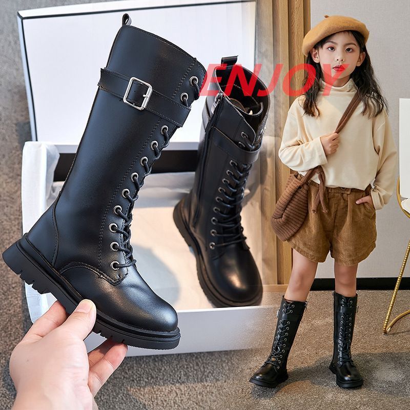 キッズ ブーツ 女の子 ロングブーツ 編み上げ ハイブーツ レザーブーツ ガールズ ダンスシューズ ジャズ 子供靴 韓国 おしゃれ 歩きやすい 秋冬 防風 美脚 ダンス靴 演出 発表会 入学式 卒業