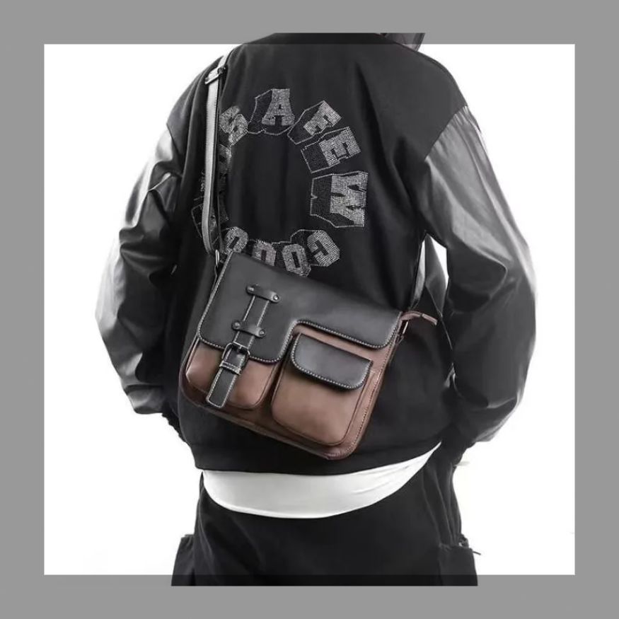 送料無料 牛革メンズバッグ 本革 レザー ショルダーバッグ 通学 通勤 斜め掛けバッグ メッセンジャーバッグ ビジネスバッグ