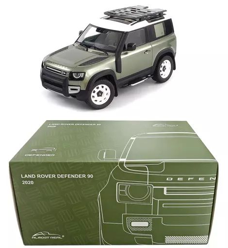 ミニカー　1/18 Land Rover Defender 90 with Roof Pack - 2020(パンゲアグリーン) [810704] Amazon.com: Land Rover Defender 90 2020 Pangea Green by 1:18