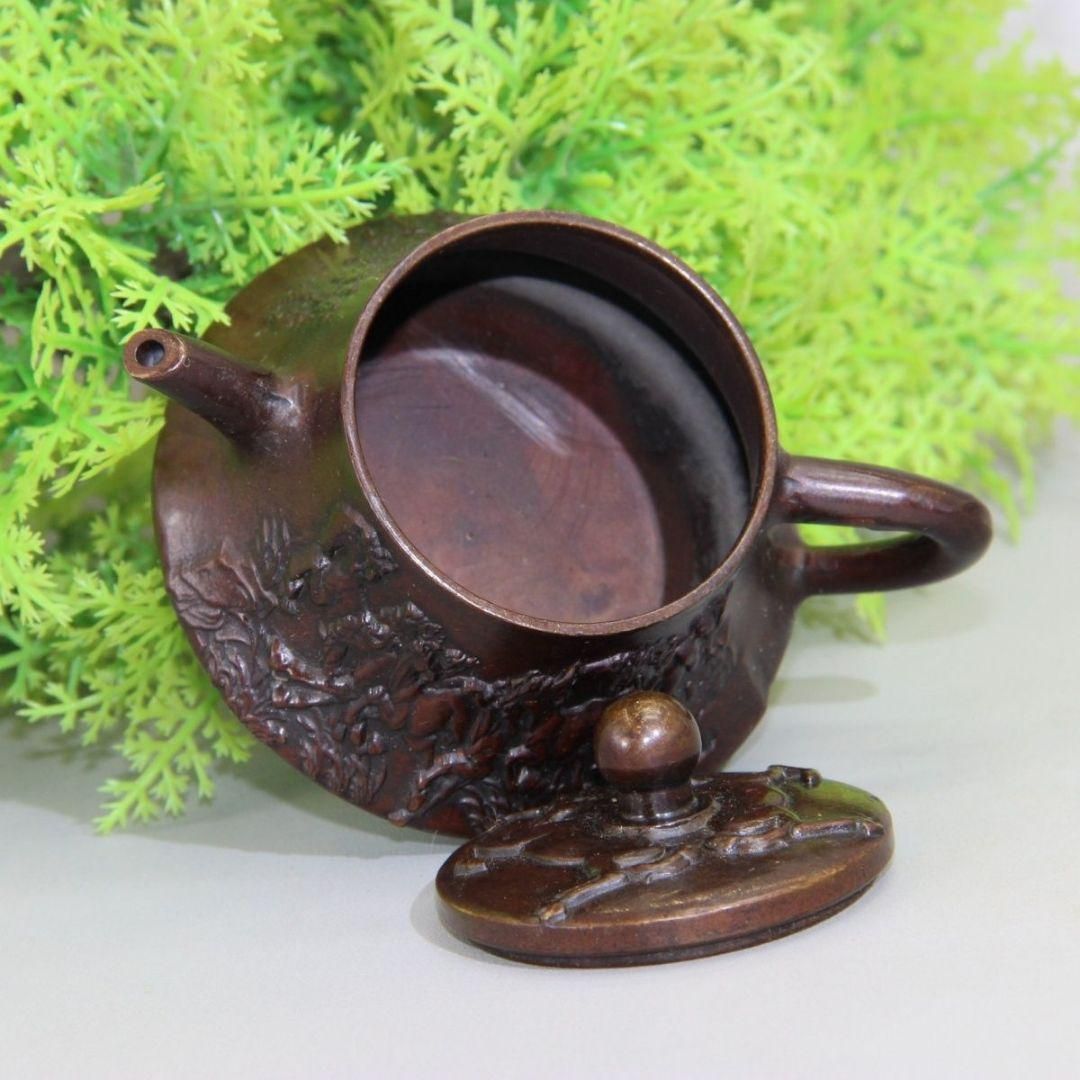 銅壺 八駿図茶壺 徳利 茶道具 煎茶道具 装飾品 工芸品 置物