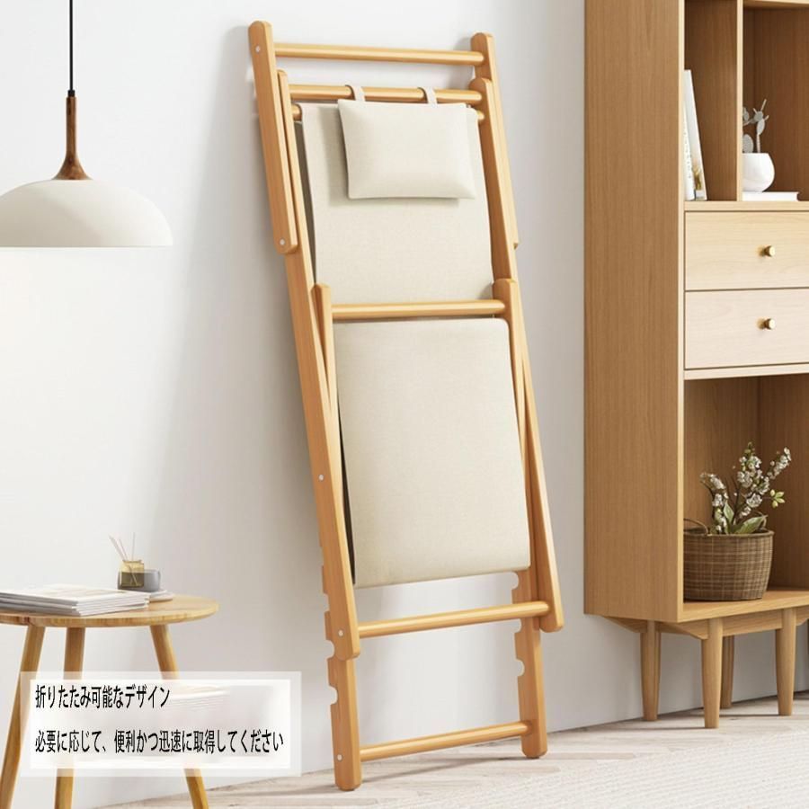 激安で高品質＆送料無料！ フォールディングデッキチェア ロッキングチェア ビーチチェア アウトドアチェア 多機能椅子 枕付きで高さを調節できるポータブル木製チェアリクライニングチェ