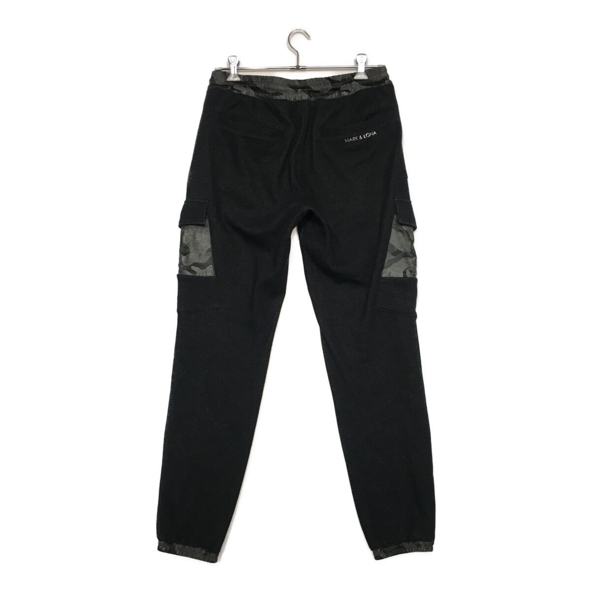 メンズ マークアンドロナ MARK-LONA ジョガーパンツ 50 LL 黒 ブラック カモフラ 裏ボア素材 ウエストゴム
