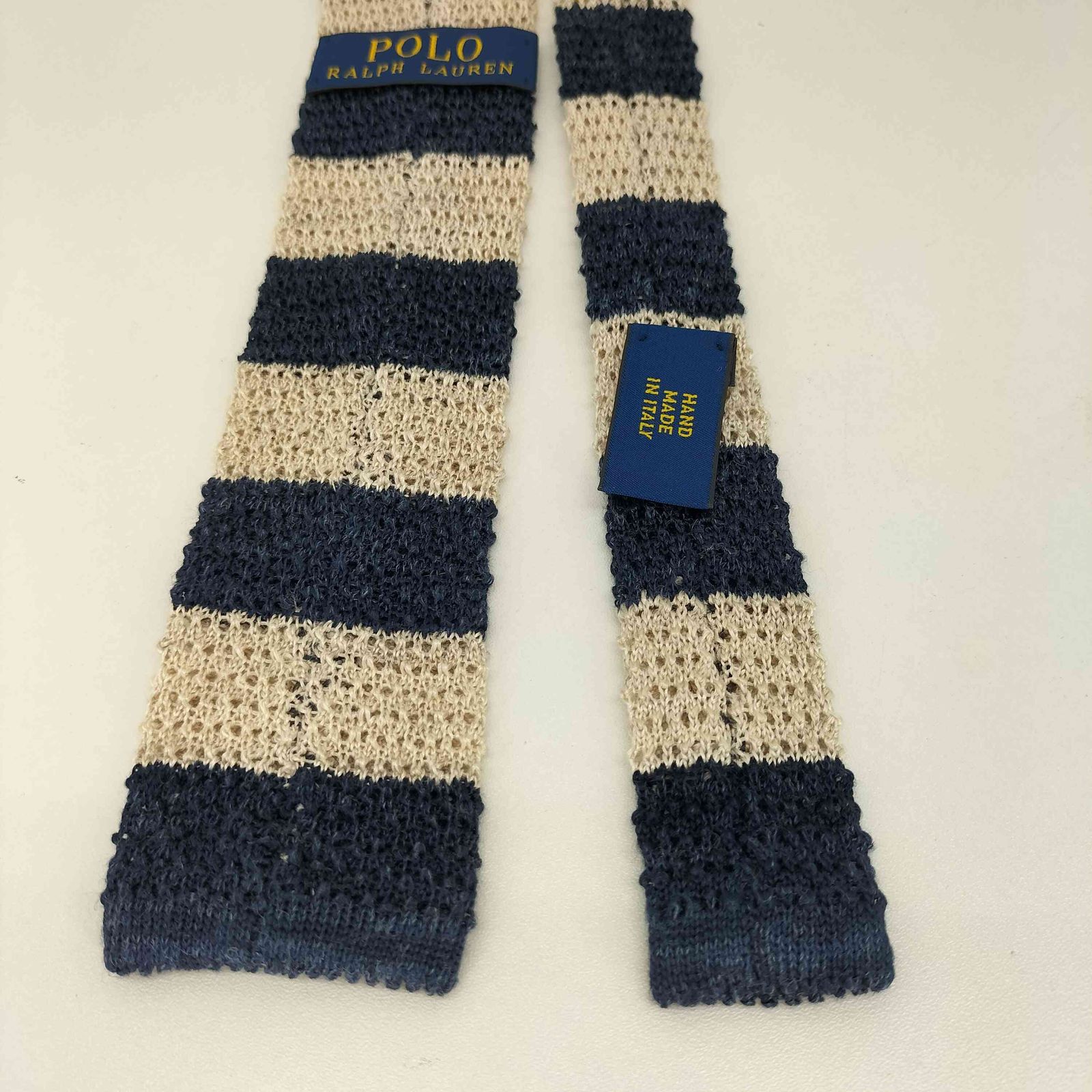 ポロラルフローレン ボーダーニットタイ ネクタイ Italy製 美品 美品】Ralph Lauren／ラルフローレン／ニットタイ／ボーダー