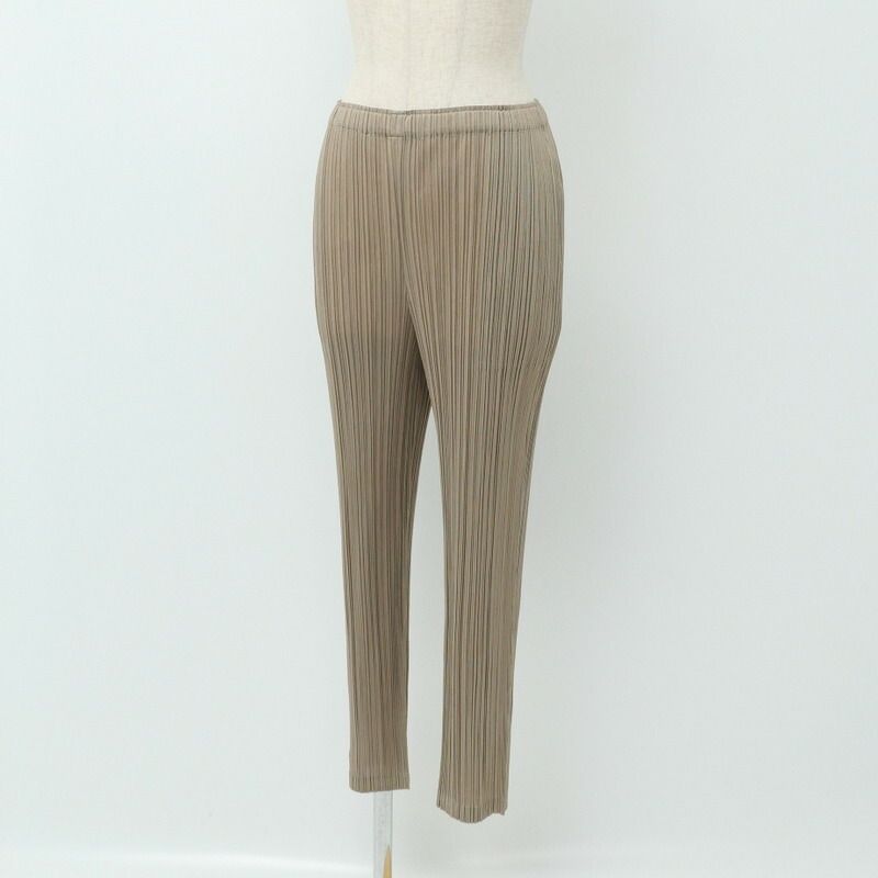 ■美品■2020SS PLEATS PLEASE ISSEY MIYAKE プリーツプリーズ イッセイミヤケ パンツ サイズ2 カーキ系 ブランド古着【中古】20240509/GP7968