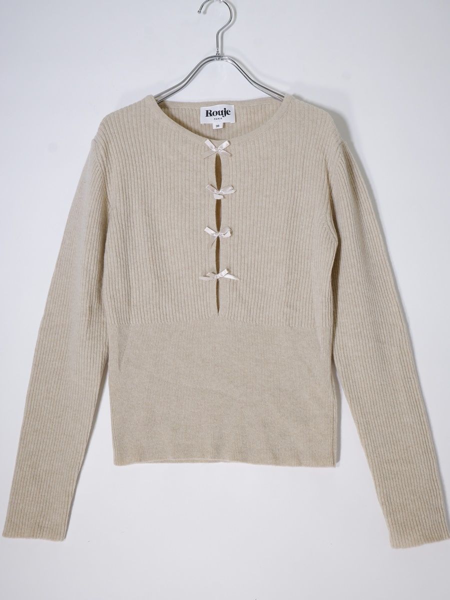 Rouje/ルージュ 2021 MAURINE リボンニット【36】【LKNA74554】 Rouje/ルージュ 2021 MAURINE リボンニット【36】【LKNA74554