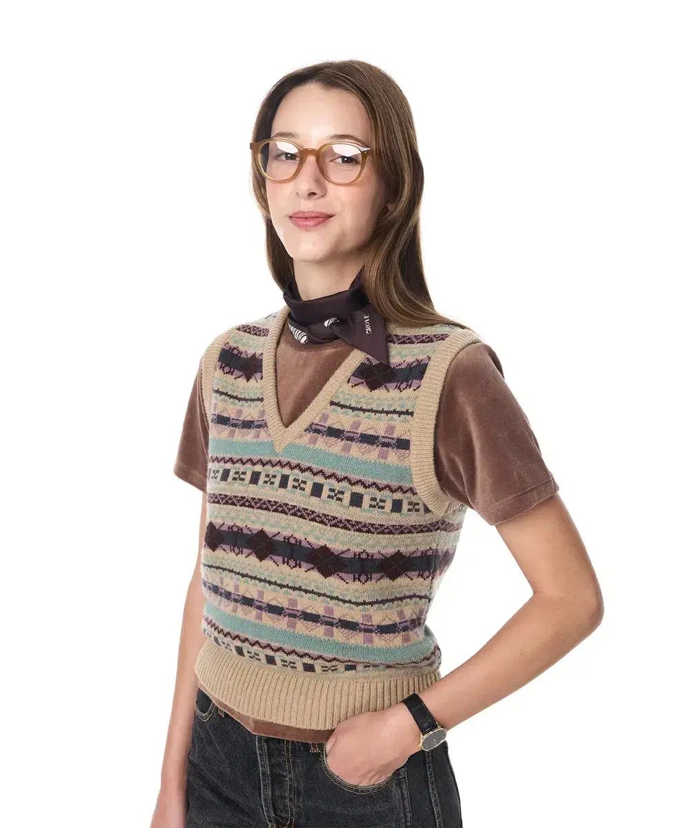 個性的な グローブ ノルディック ニット ベスト デニム パンツ S まとめ