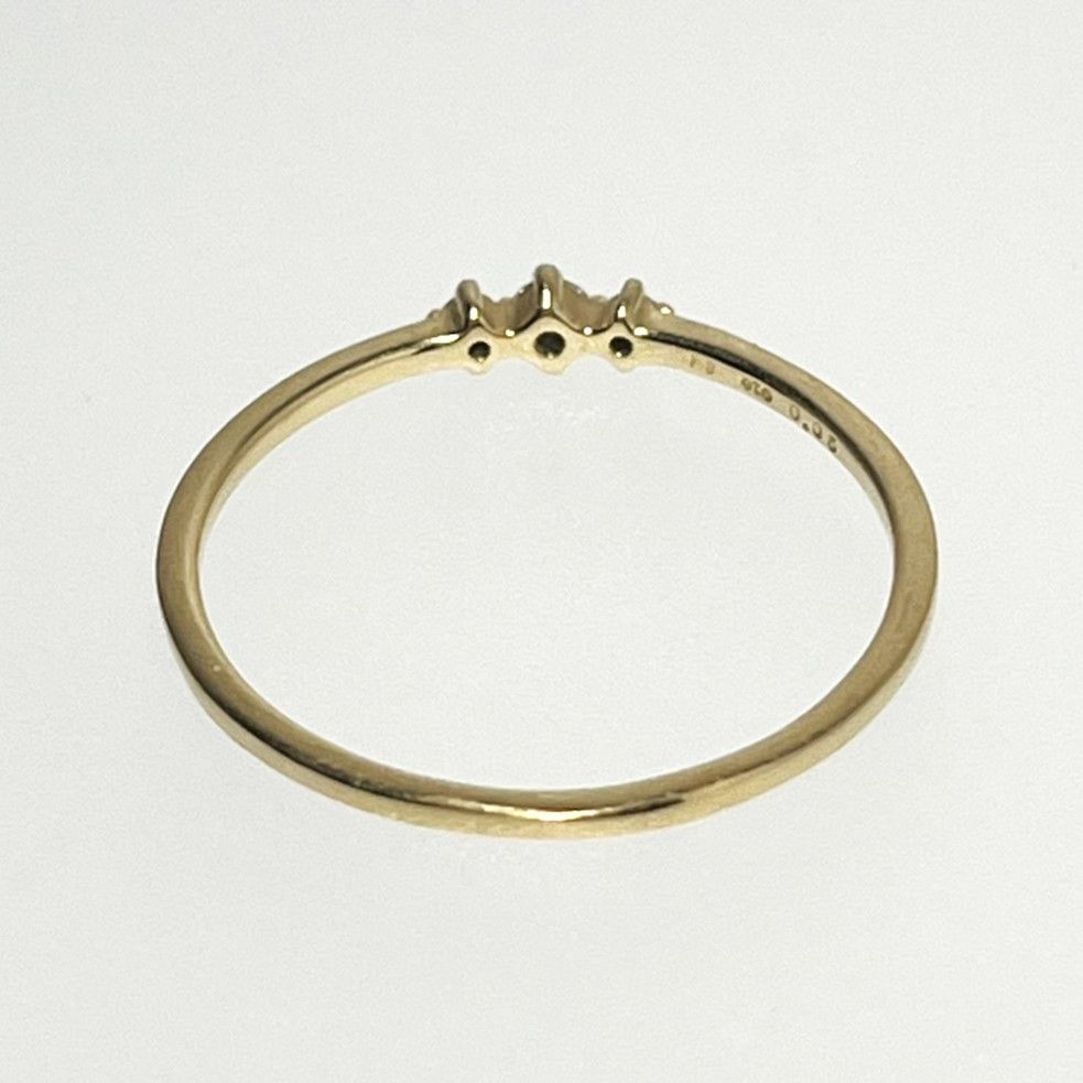 値下げ！ete エテ レイヤード リング K18YG 3Pダイヤモンド0.05