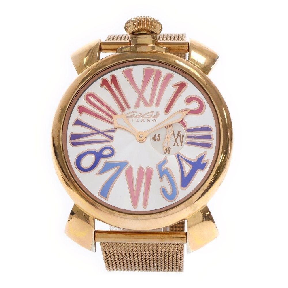 GaGa MILANO ガガミラノ マヌアーレ46 スリム 46mm クォーツ スモールセコンド シルバー|マルチ 5081