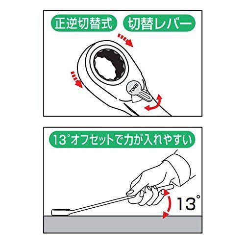 RMR700:内容7点 トネ(TONE) 切替式ラチェットめがねレンチセット