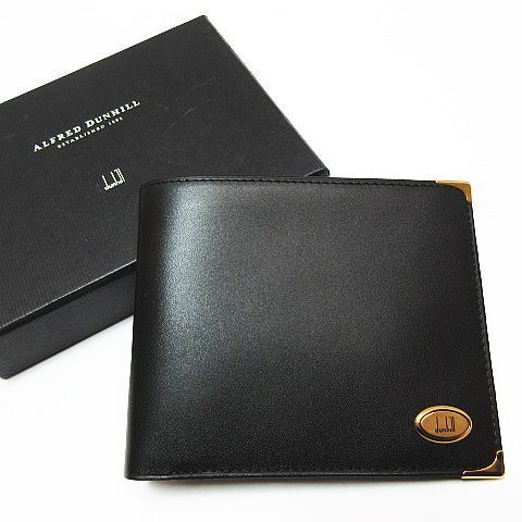 未使用dunhill ダンヒル折り財布ゴールド レザー ゴールド金具