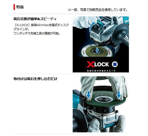 ☆未使用 makita 充電式 ディスクグラインダ GA045GRMX 40Vmax 100mm X