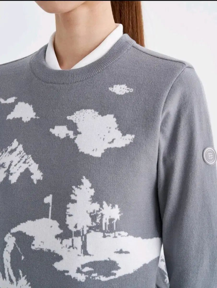 BEANPOLEGOLF ビンポールゴルフ グレー 防風 グラフィック ニット LLC-HASEGAWATOSO_COM