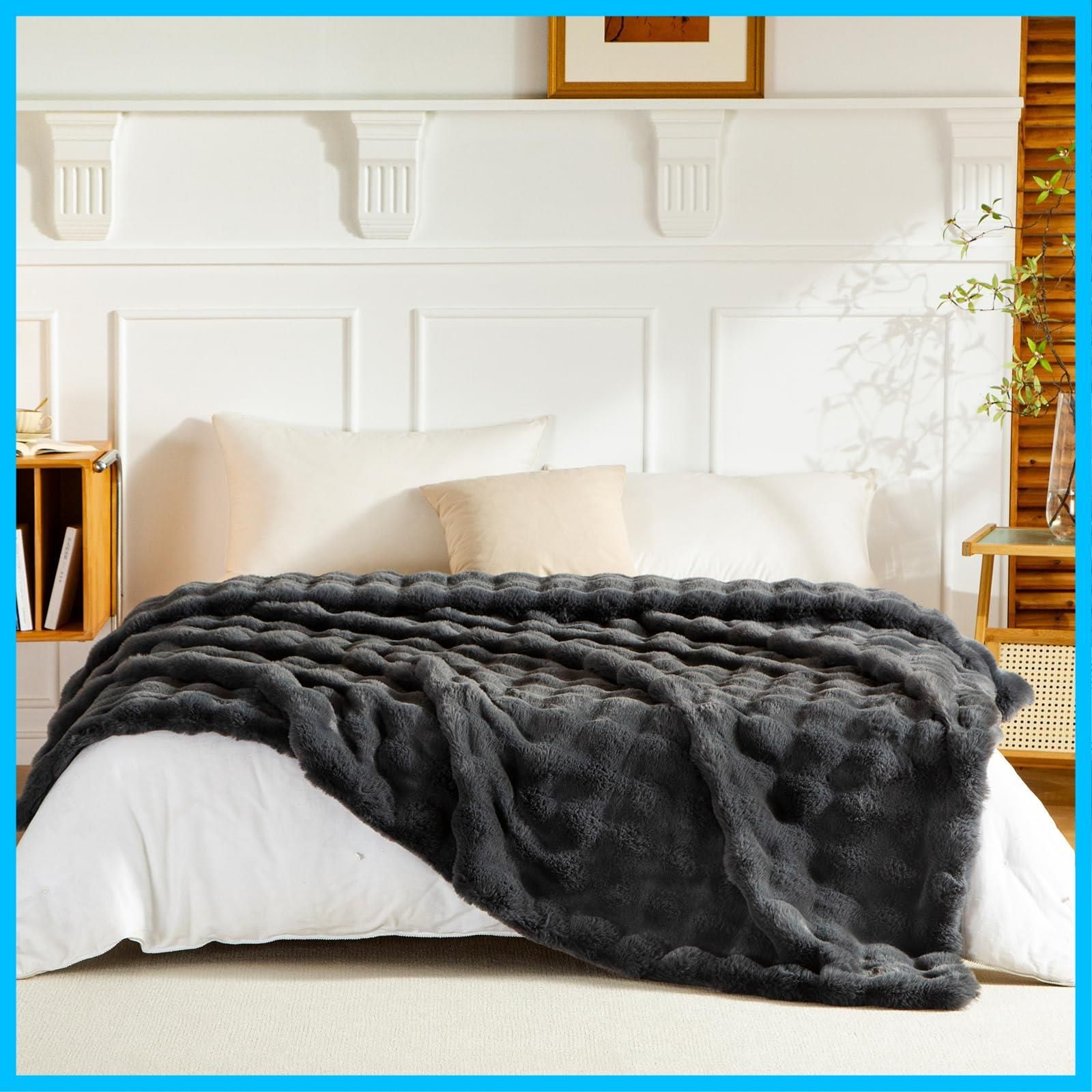 ブランケット ダブル モコモコ ふわふわ おしゃれ ふわとろ 暖かい ぽこぽこ 毛布 もふもふ Haguko 洗える 180x200ネブラスカグレー WWW_SKLAD-KIRPICHA_RU