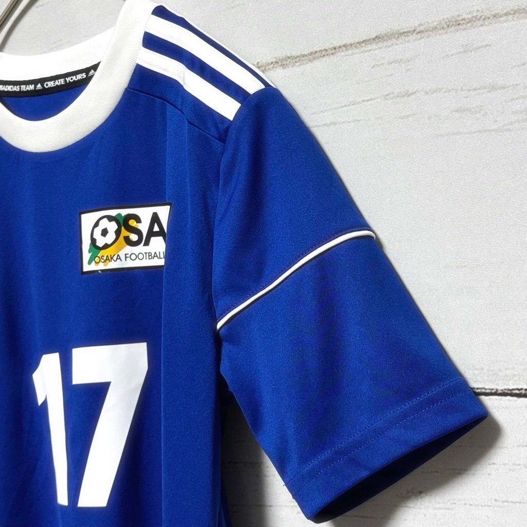 美品】adidas アディダス OSAKA サッカー ユニフォーム 17 青 ミ