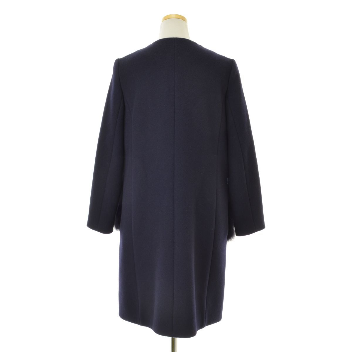ANAYI / アナイ】ファックスファー付ノーカラーウールコート - メルカリ