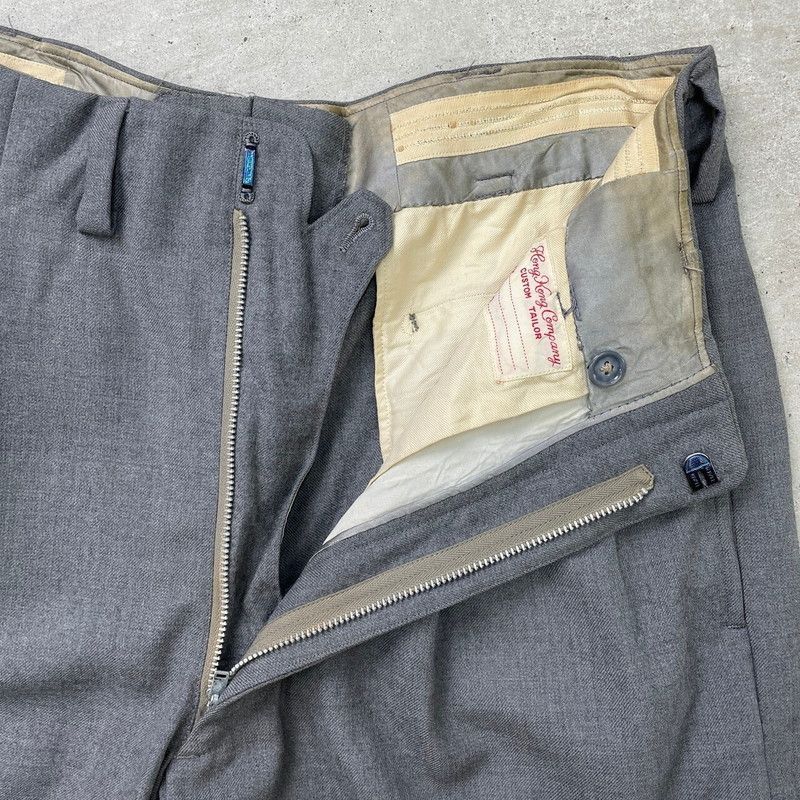 60年代 2タック ウールスラックスパンツ DEPONIRT ホック メンズW30 