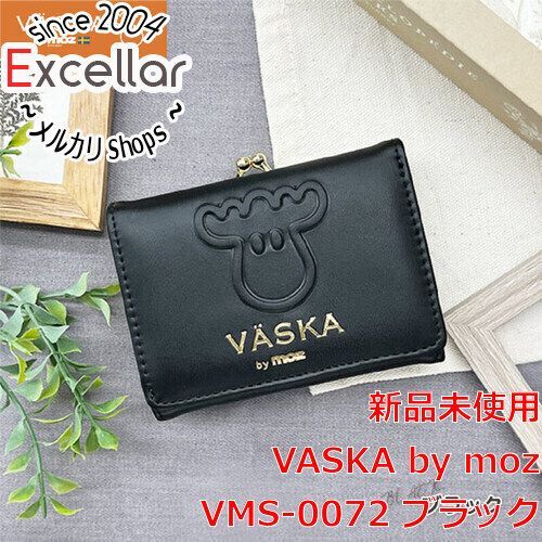[bn:18] VASKA by moz　エンボスフェイス がま口コンパクト財布 財布　VMS-0072　ブラック