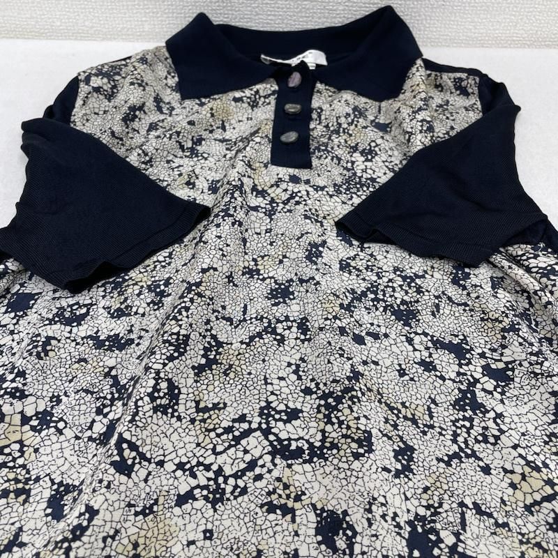 希少 CELINE 美品 シアーポロシャツ 総柄 40 大きいサイズ シルク 希少 CELINE 美品 シアーポロシャツ 総柄 40 大きいサイズ