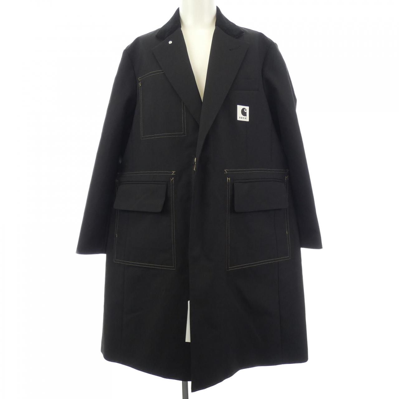 Sacai ドローストリング コート | ブラック | FARFETCH JP