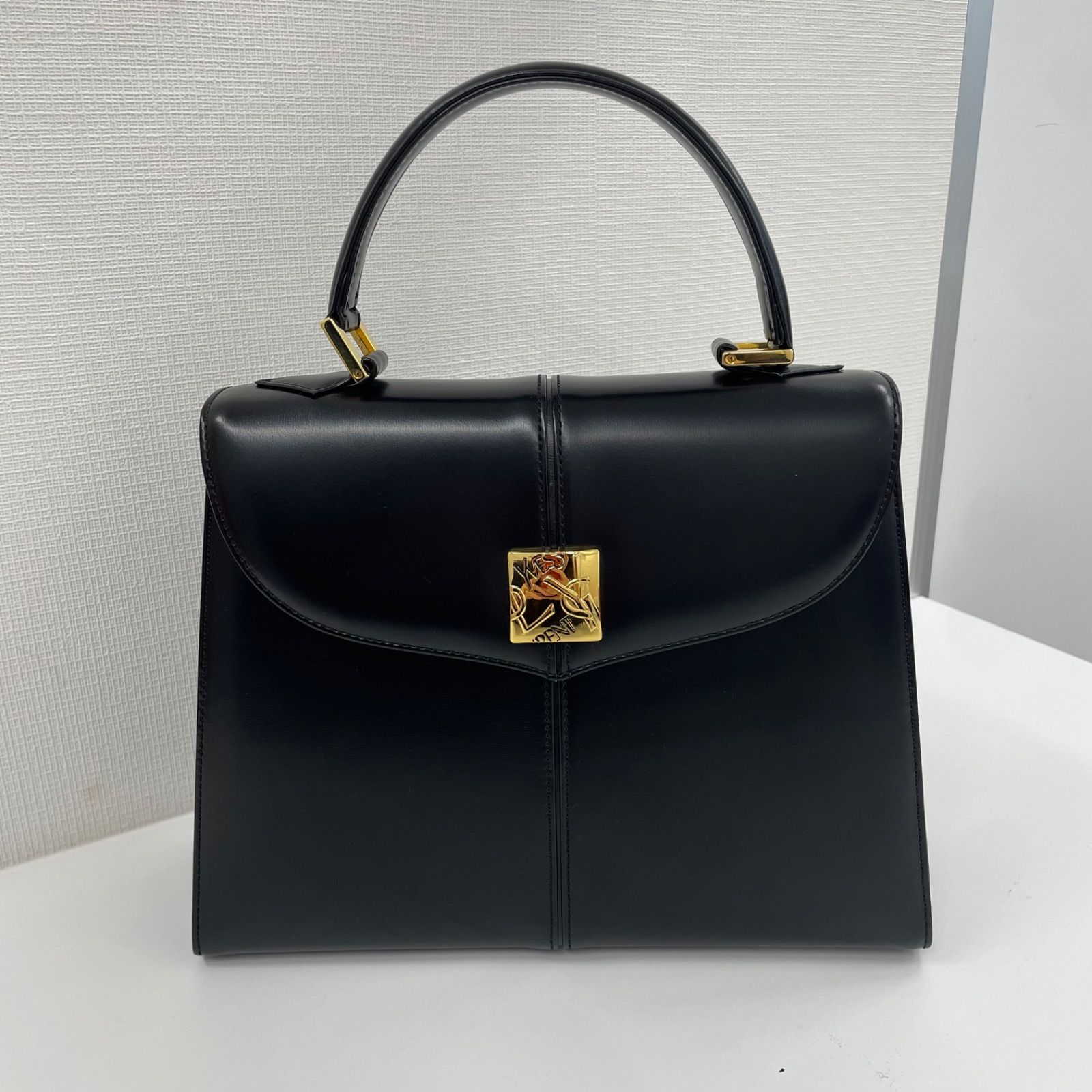 イブサンローラン YSL ミニハンドバッグ Y2K キャンバス ロゴ ブラック イブサンローラン YSL ミニハンドバッグ Y2K キャンバス ロゴ ブラック