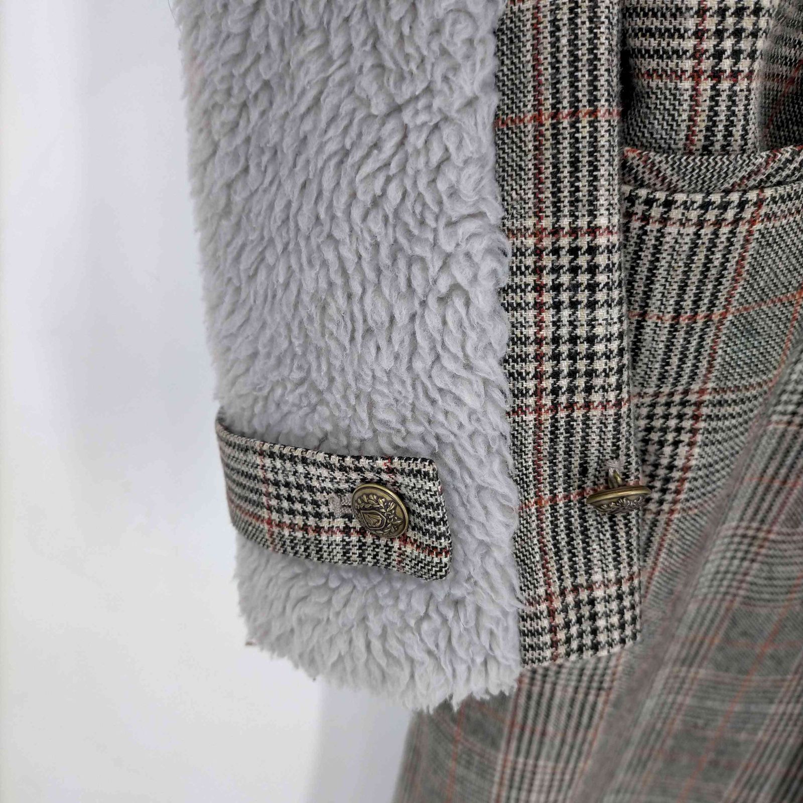 アメリ AMERI 18AW FUR LINE GLEN CHECK COAT レディース 表記無