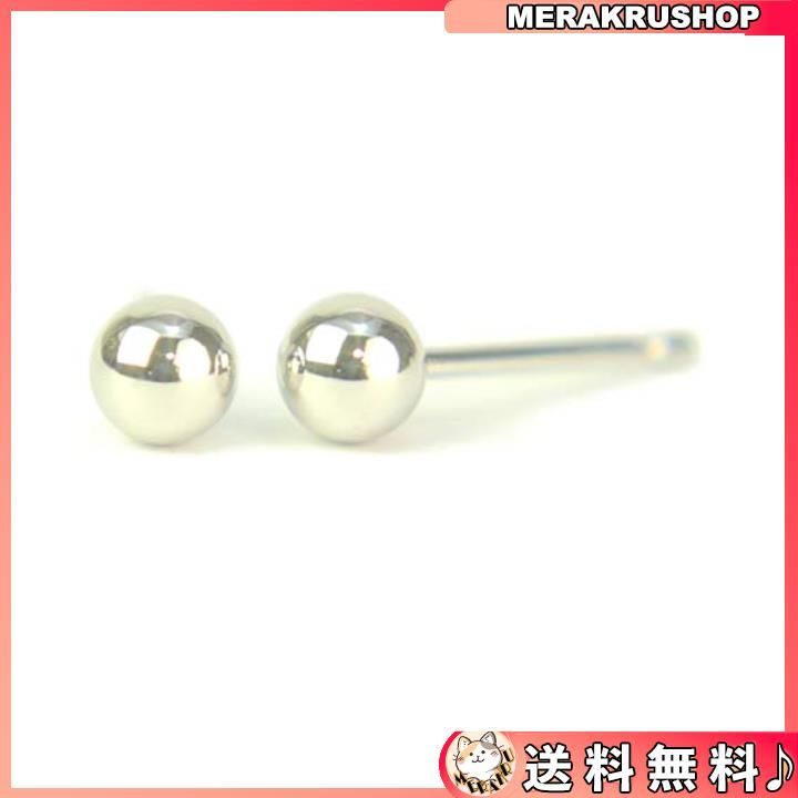 セカンドピアス プラチナ 軸太 Pt900プラチナ丸玉ピアス 4mm ピアス芯