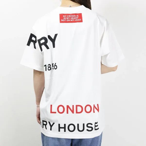 BURBERRY LONDONバーバリーロンドンホースフェリープリントオーバーサイズTシャツ(M)