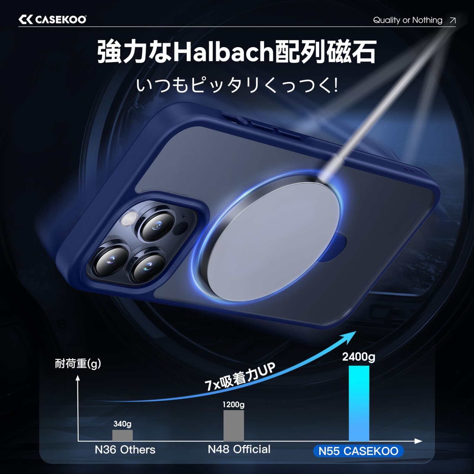 4in1多機能満載】CASEKOO iPhone14Pro 用 ケース 隠しスタンド 横縦