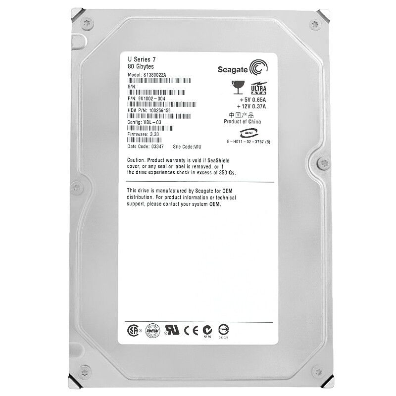 Seagate ST380022A 80GB 7200Rpm 1MB Ata カバー 3.5 インチ ハードドライブ