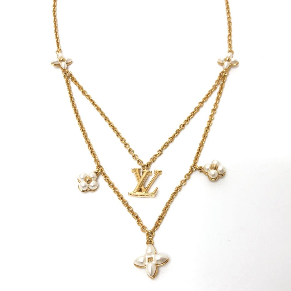 美品 ルイヴィトン ネックレス コリエ・LVフローラグラム M00981 メタル LOUIS VUITTON ルイヴィトン ネックレス ペンダント M00981