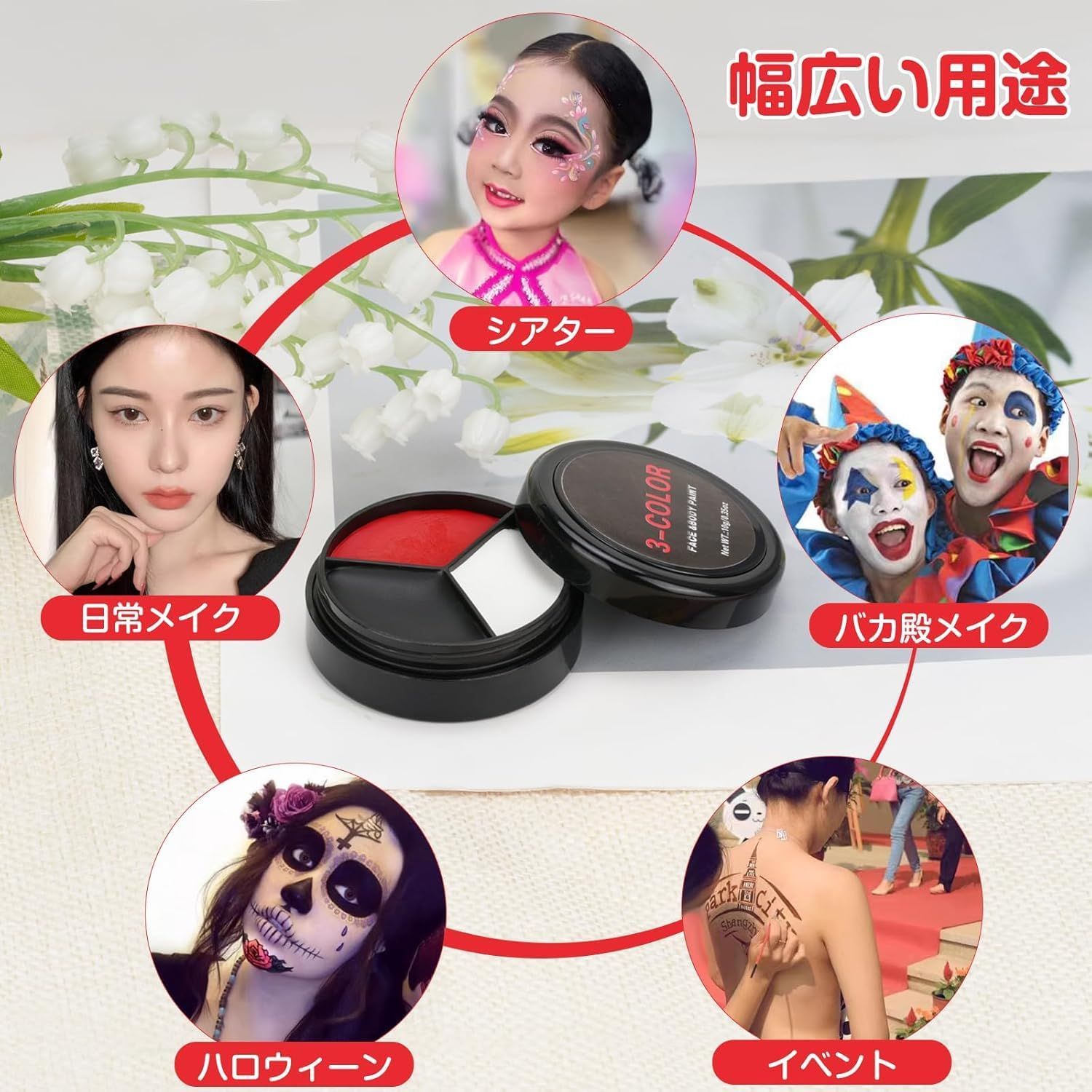 即日発送】白塗り 絵の具 ボディペイント マタニティペイント 顔