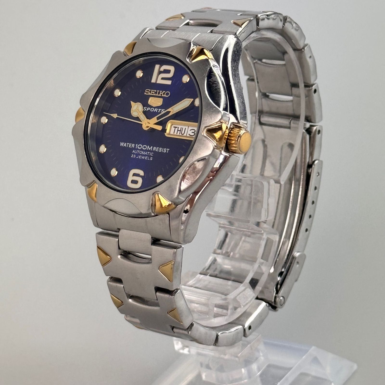 セイコー SEIKO セイコー5 SNZ458J1 7S36−00M0 自動巻 ブルー 裏スケ 