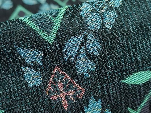 平和屋本店□極上 明治15年創業 老舗 蔦屋久兵衛 両面 全通柄袋帯 花菱